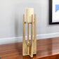 16" Gold Distressed Aluminum Geometric Tabletop Pillar Candle Holder