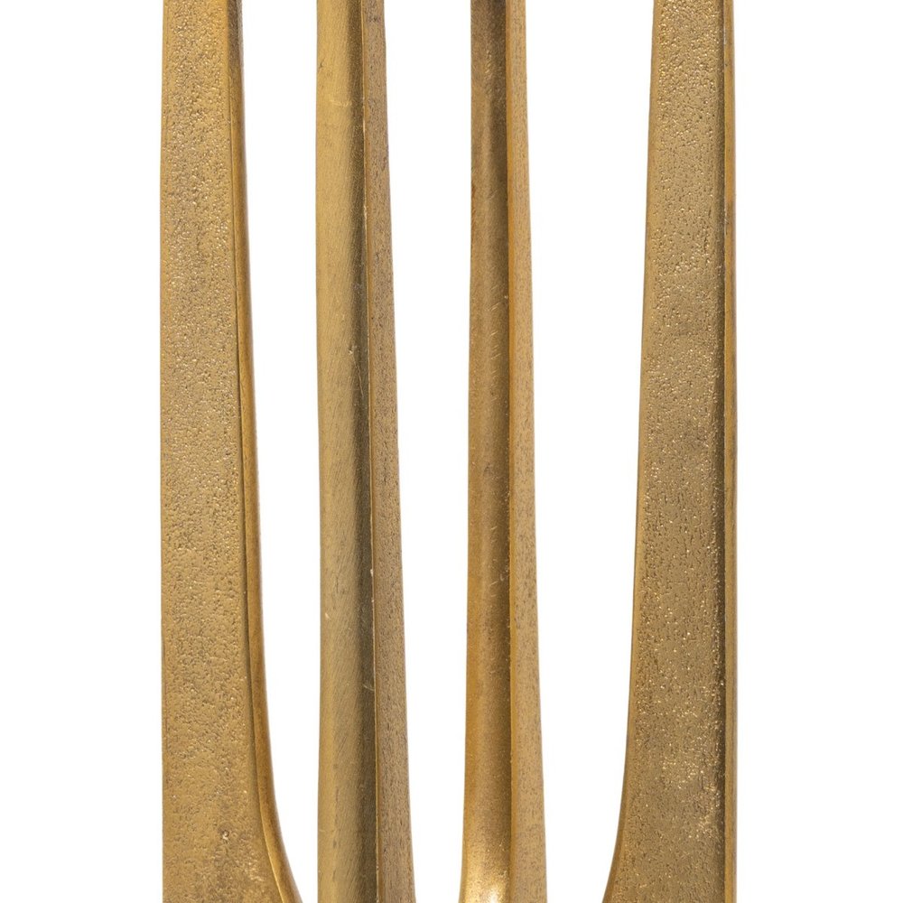 16" Gold Distressed Aluminum Geometric Tabletop Pillar Candle Holder