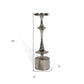 18" Silver Distressed Geometric Metal Tabletop Candle Holder