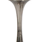 18" Silver Distressed Geometric Metal Tabletop Candle Holder