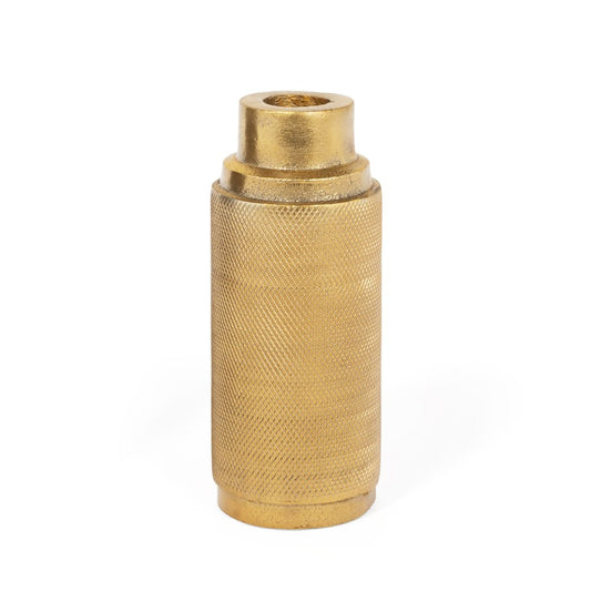 5" Gold Distressed Aluminum Tabletop Taper Candle Holder