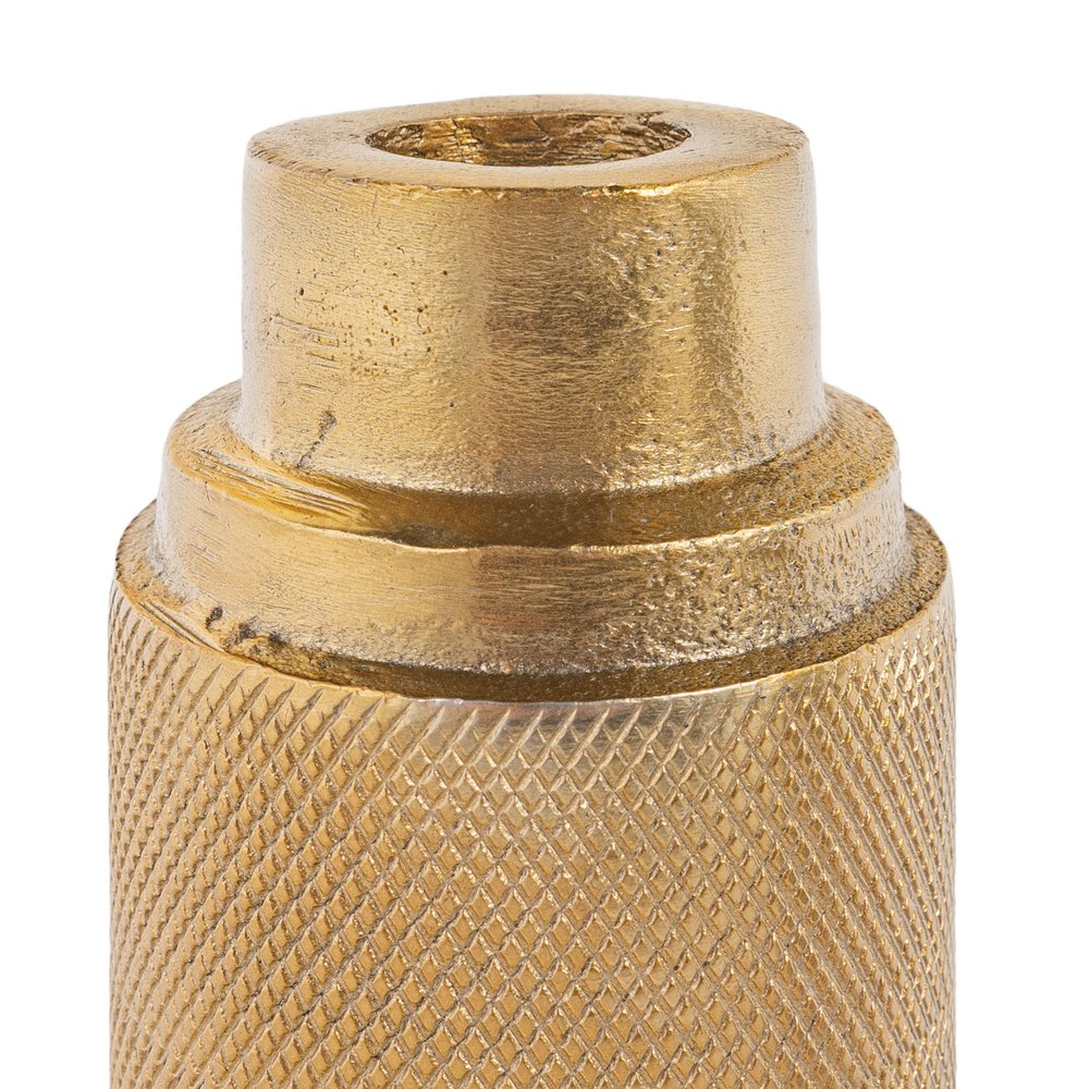 5" Gold Distressed Aluminum Tabletop Taper Candle Holder