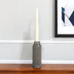 7" Gray Distressed Aluminum Geometric Tabletop Taper Candle Holder