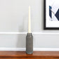7" Gray Distressed Aluminum Geometric Tabletop Taper Candle Holder