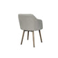 Gray And Brown Upholstered Fabric Dining Arm Chair
