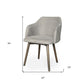 Gray And Brown Upholstered Fabric Dining Arm Chair