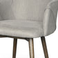 Gray And Brown Upholstered Fabric Dining Arm Chair