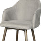 Gray And Brown Upholstered Fabric Dining Arm Chair