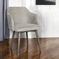 Gray And Brown Upholstered Fabric Dining Arm Chair