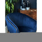 28" Blue And Brown Velvet Arm Chair