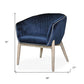 28" Blue And Brown Velvet Arm Chair