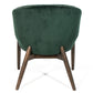 28" Green And Brown Velvet Arm Chair