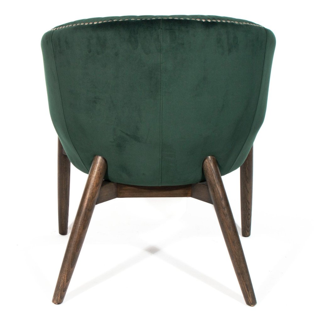 28" Green And Brown Velvet Arm Chair