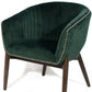 28" Green And Brown Velvet Arm Chair