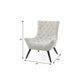 32" Gray and Black Tufted Boucle Lounge Chair