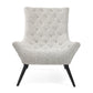 32" Gray and Black Tufted Boucle Lounge Chair
