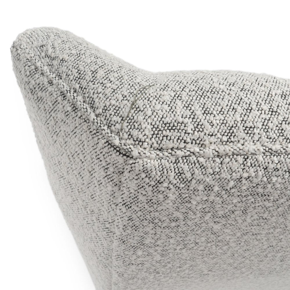 32" Gray and Black Tufted Boucle Lounge Chair