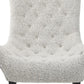 32" Gray and Black Tufted Boucle Lounge Chair