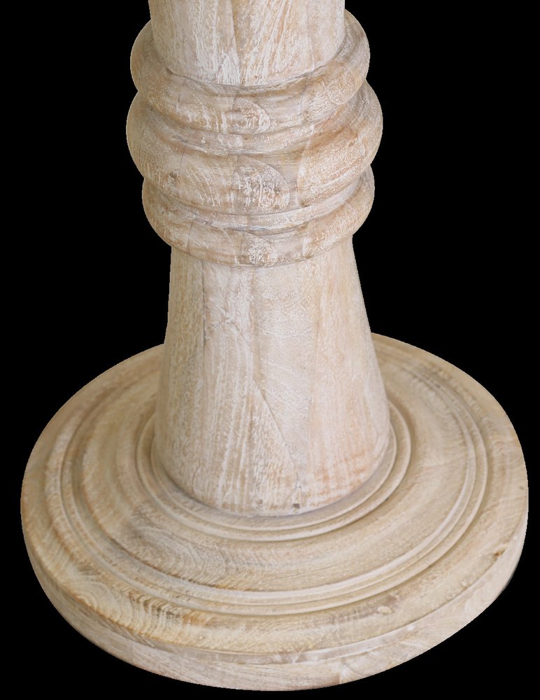 28" Brown Solid Wood Round Pedestal End Table