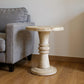 28" Brown Solid Wood Round Pedestal End Table
