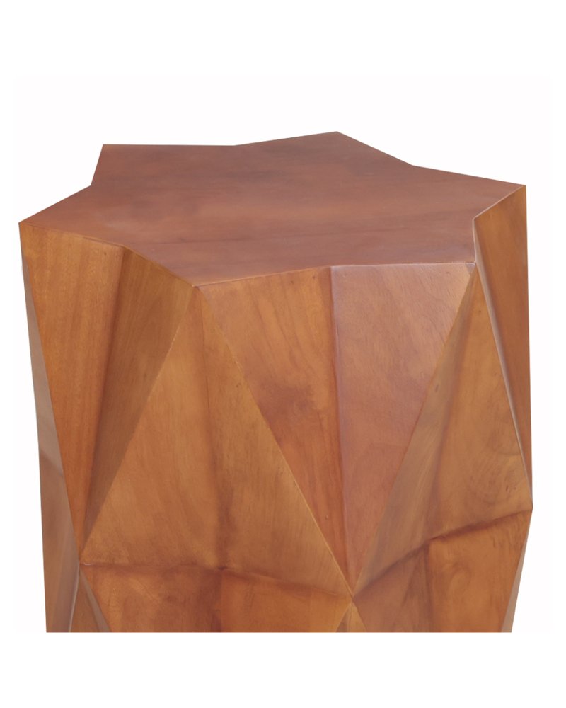 24" Brown Solid Wood End Table