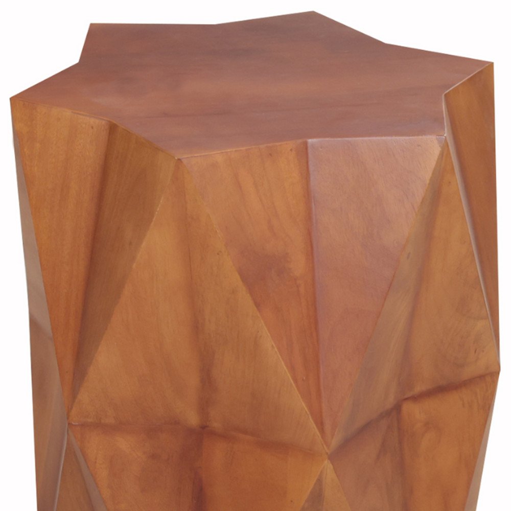 24" Brown Solid Wood End Table