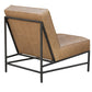 31" Cream And Black Genuine Leather Tufted Slipper Chair