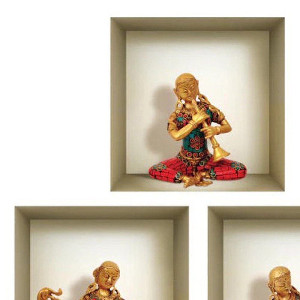 Set of Three Alla Niche 3D Square Peel and Stick Wall Decals