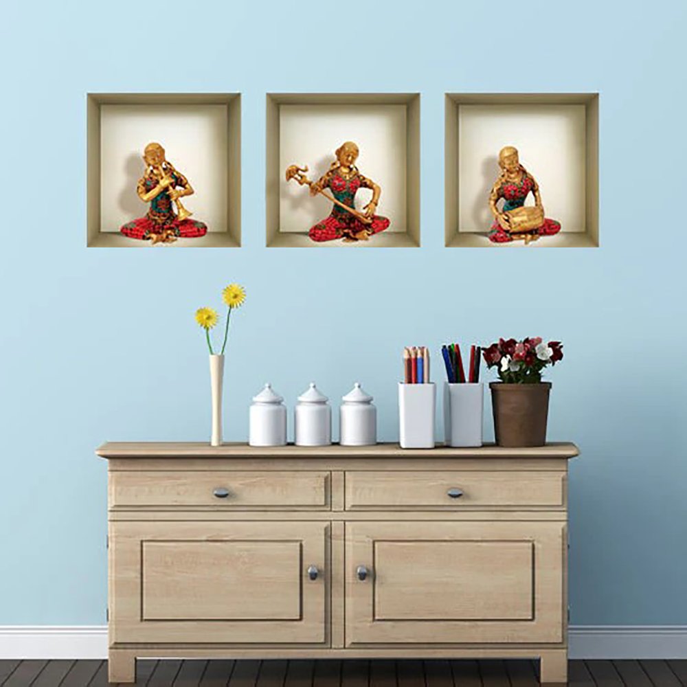 Set of Three Abba Niche 3D Square Peel and Stick Wall Decals