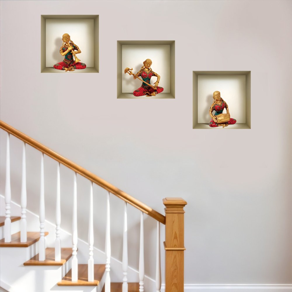 Set of Three Abba Niche 3D Square Peel and Stick Wall Decals