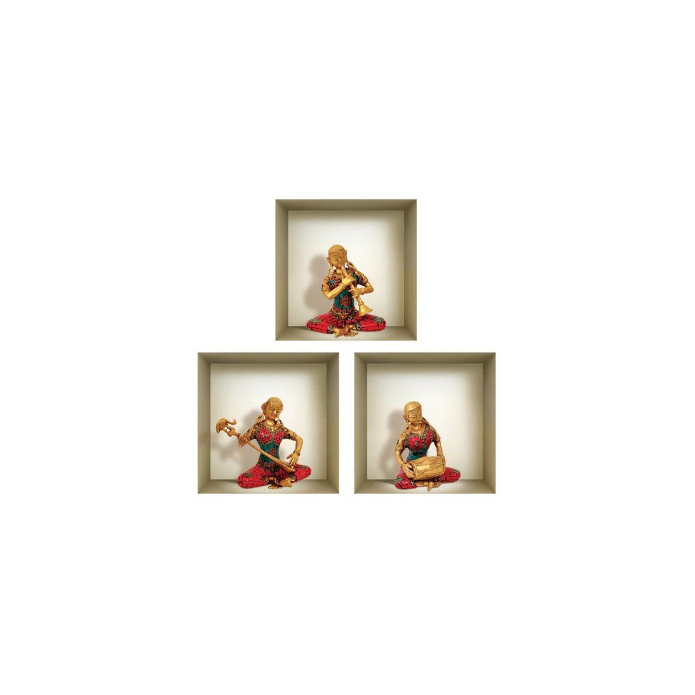 Set of Three Anna Niche 3D Square Peel and Stick Wall Decals