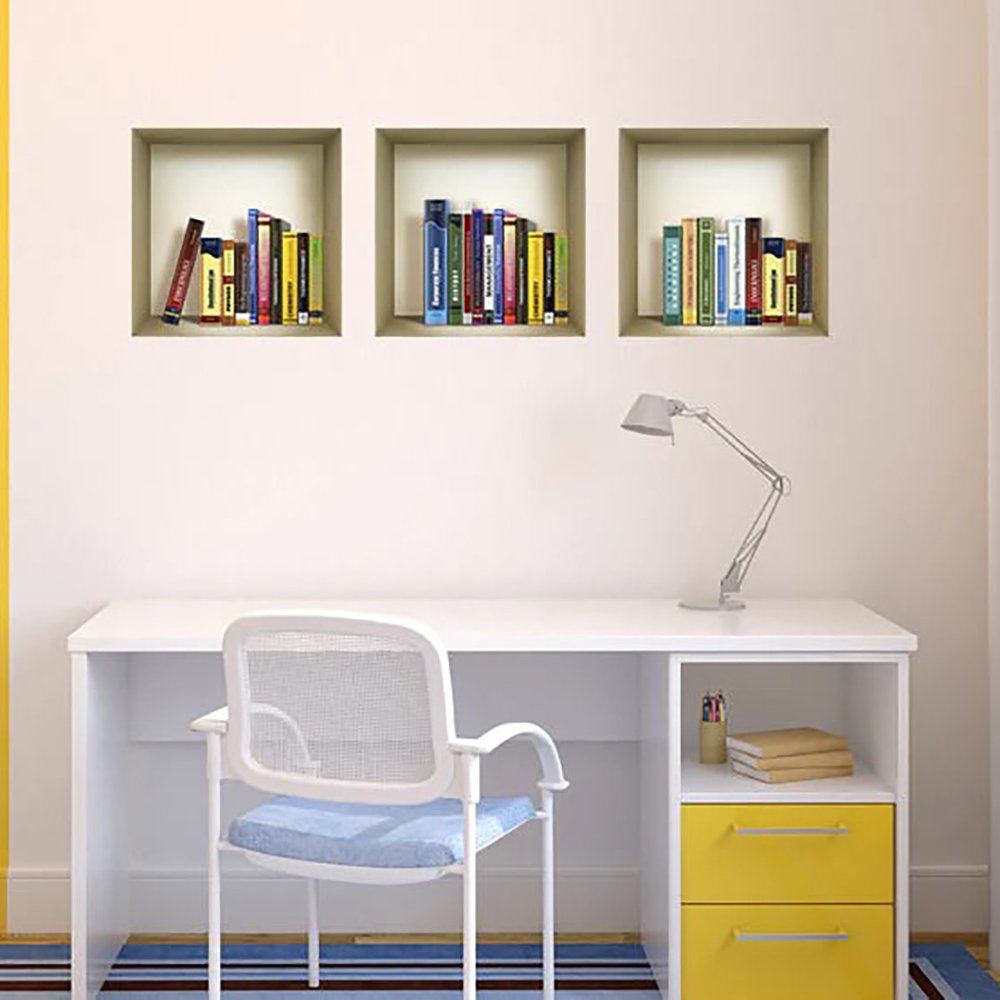 Set of Three Tisha Niche 3D Square Peel and Stick Wall Decals