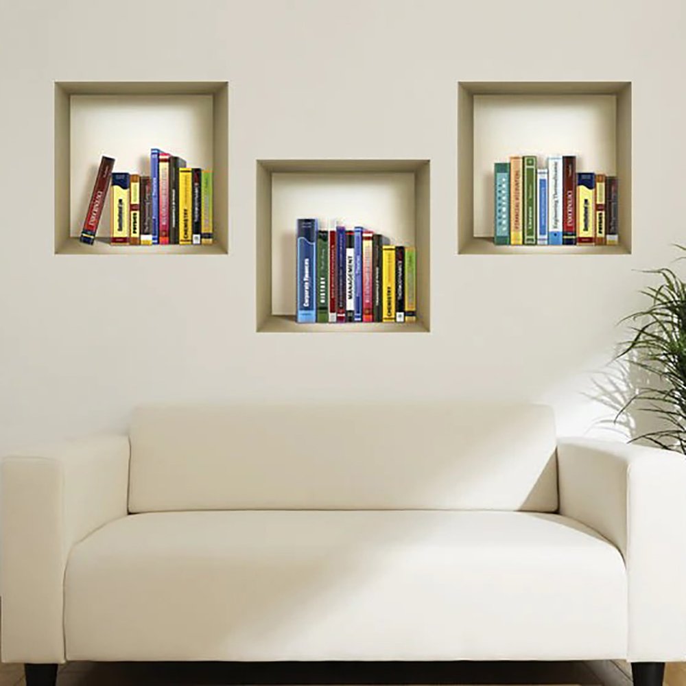 Set of Three Tisha Niche 3D Square Peel and Stick Wall Decals