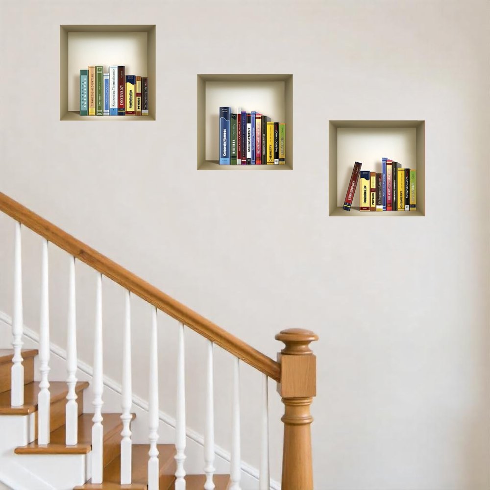 Set of Three Talla Niche 3D Square Peel and Stick Wall Decals