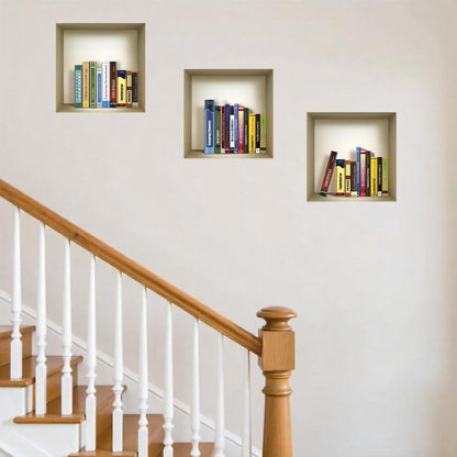 Set of Three Talla Niche 3D Square Peel and Stick Wall Decals