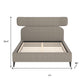 Brown Solid Wood And Upholstery Queen Bed Frame