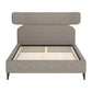 Brown Solid Wood And Upholstery Queen Bed Frame