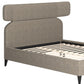 Brown Solid Wood And Upholstery Queen Bed Frame