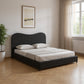 Black Ribbed Texture Velvet Upholstered King Bed Frame