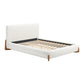 Ivory Solid Wood And Boucle Queen Bed Frame