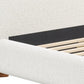Ivory Solid Wood And Boucle Queen Bed Frame