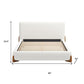 Ivory Solid Wood And Boucle Queen Bed Frame