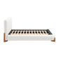 Ivory Solid Wood And Boucle Queen Bed Frame