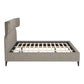 Brown Solid Wood And Upholstery King Bed Frame
