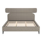 Brown Solid Wood And Upholstery King Bed Frame