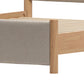 Beige Wood And Upholstery Queen Bed Frame