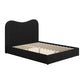 Black Ribbed Texture Velvet Upholstered Queen Bed Frame