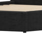 Black Ribbed Texture Velvet Upholstered Queen Bed Frame