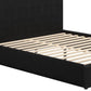 Black Ribbed Texture Velvet Upholstered Queen Bed Frame