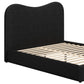 Black Ribbed Texture Velvet Upholstered Queen Bed Frame